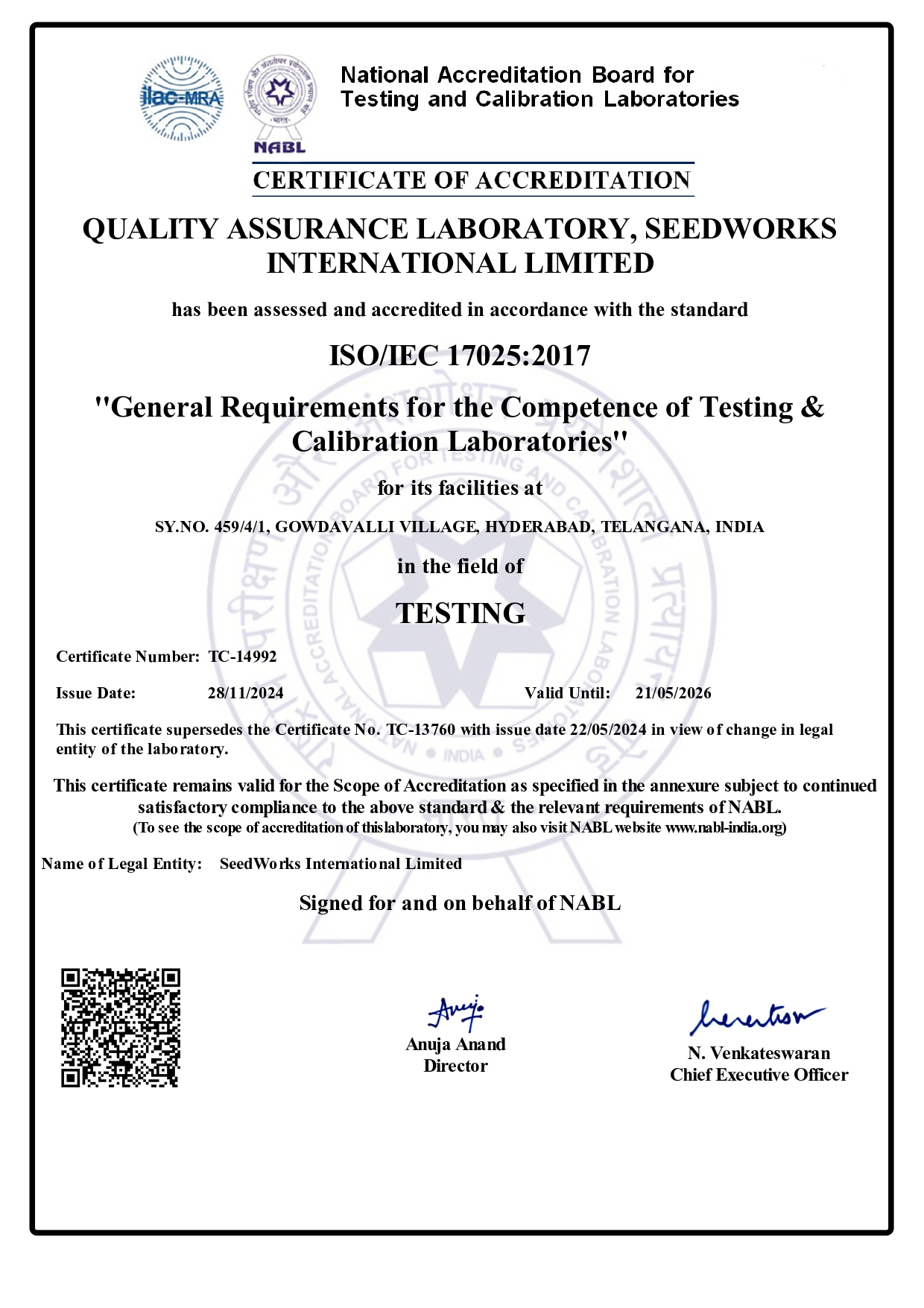 ISO Certificate