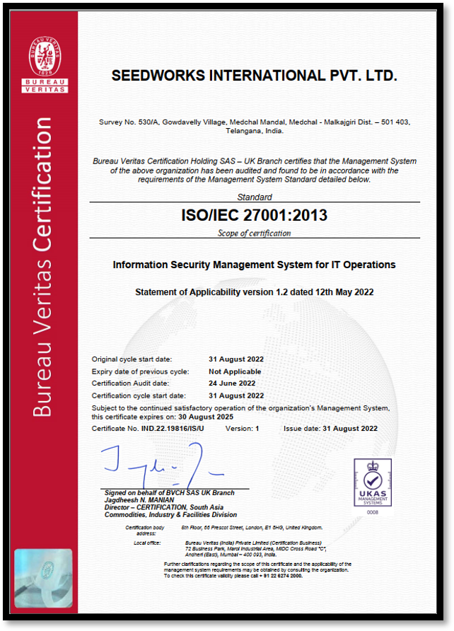 ISO Certificate